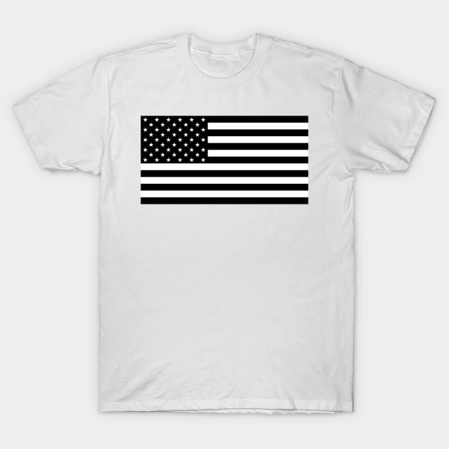 US Flag (B&W) T-Shirt by MacGordonsEmporium